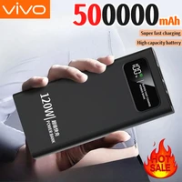 VIVO 500000 мАч Power Bank 120 Вт Высокая емкость Сверхбыстрая зарядка аккумулятора с цифровым дисплеем Powerbank для iPhone Huawei Samsung