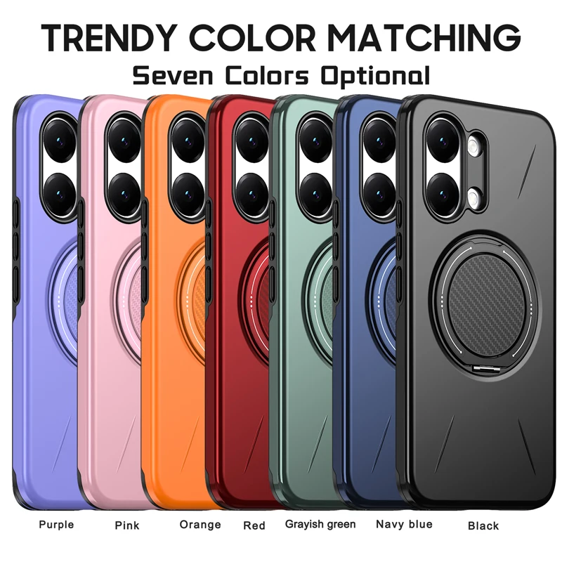 Armor Military Grade Drop-Proof Hard Cover with Metal Ring Stand