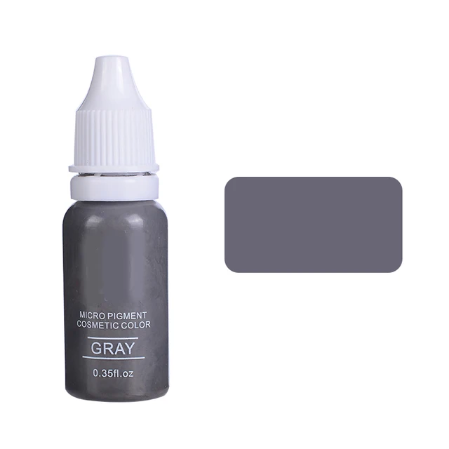 15ml Tattoo Ink Set Permanent Makeup Eyebrow Lips Eye Line Tattoo Color Microblading Pigment for Body Beauty Tattoo Art Supplies Gray