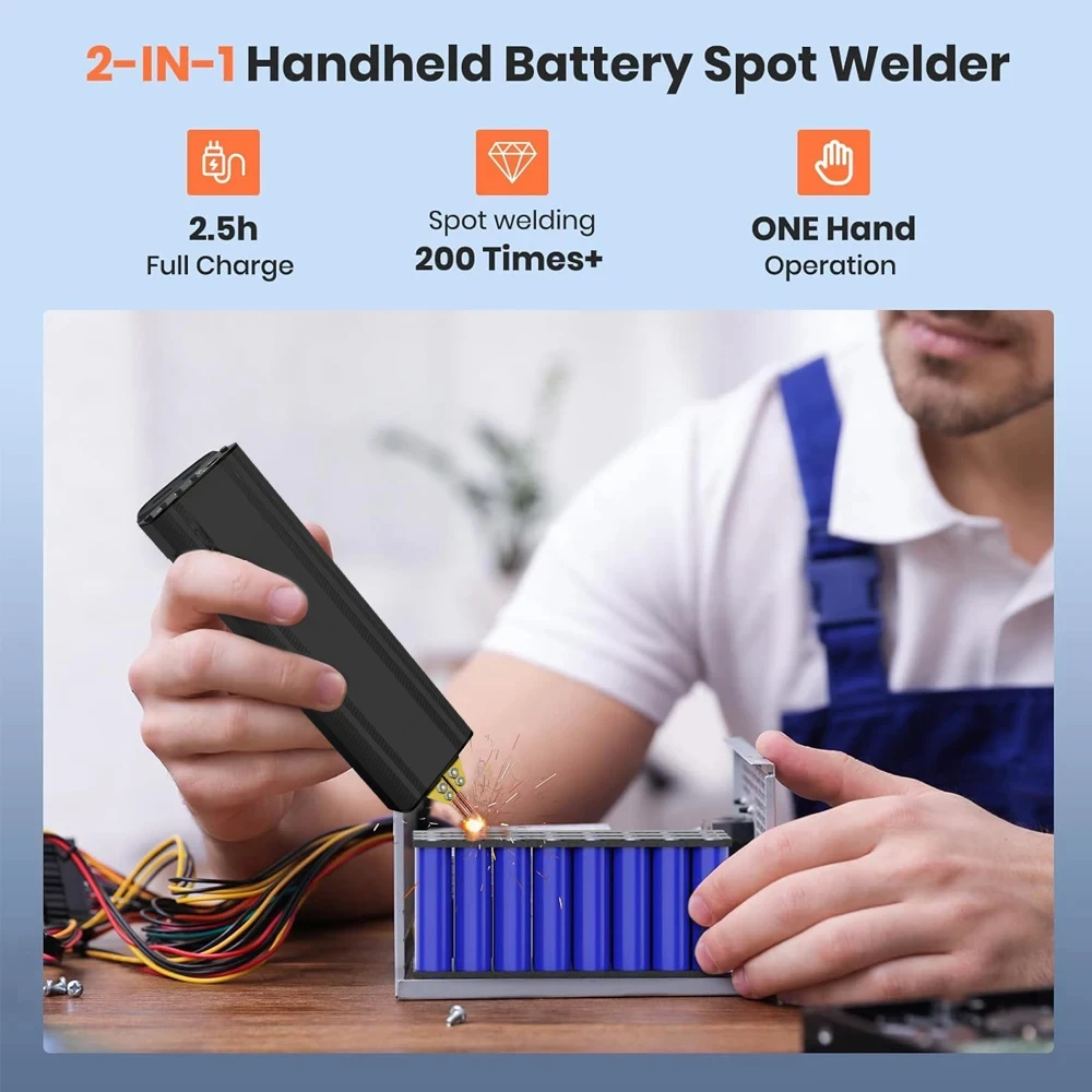 18650 lithium battery spot welding machine portable handheld spot welding machine aluminum oxide copper head battery welders