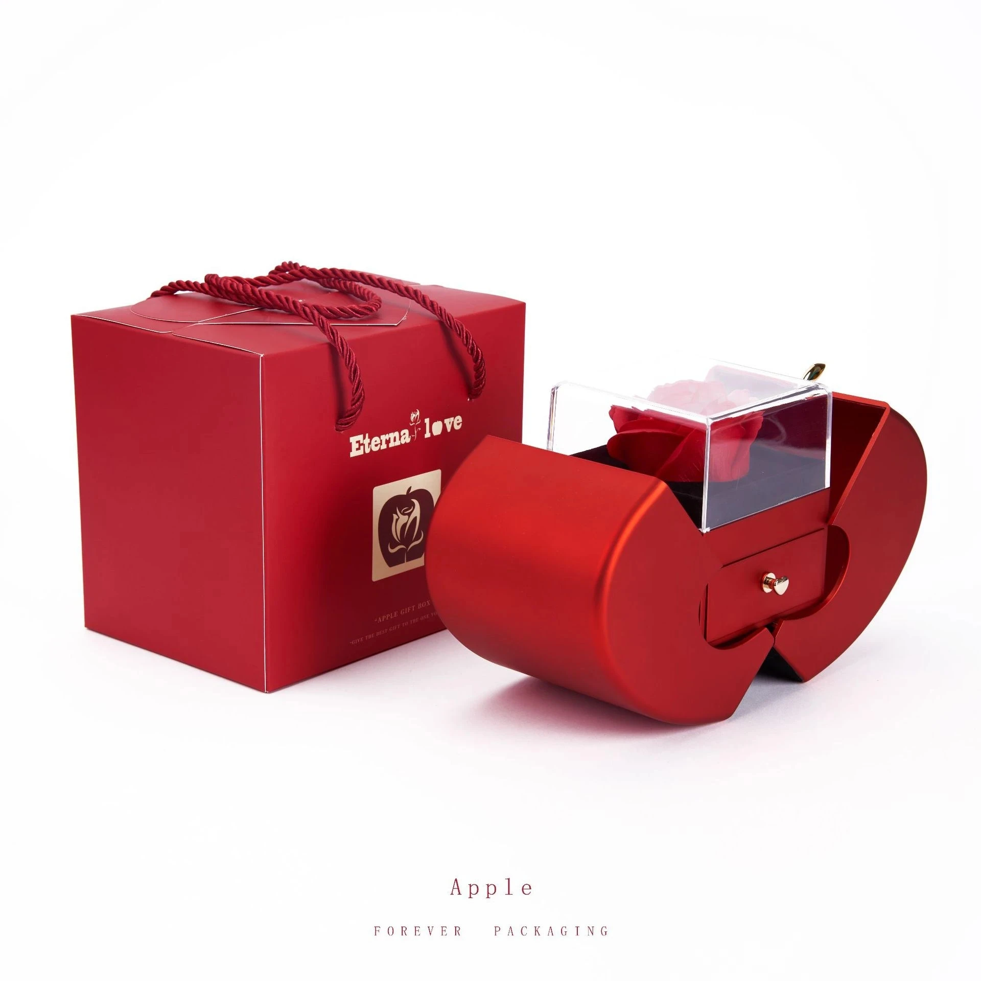 Mother's Day Gift Explosive Apple Box Jewelry Rose Flower Box Girlfriend Birthday Party Valentine's Day New Year Christmas Gift