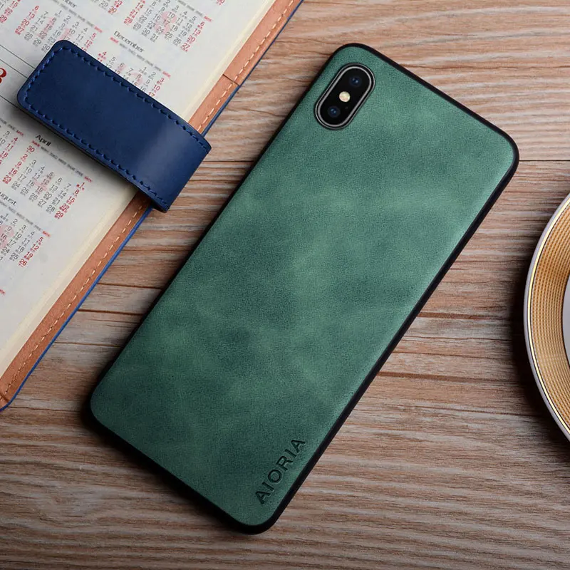 Leather Case for iPhone XS Max XR X funda simple design durable cover for iphone xs case 2