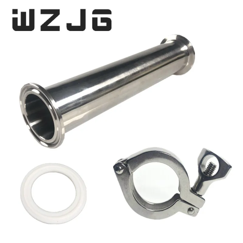 Wzjg od 38 mm Ponteira de Tubo Sanitária Flange com 1.5 mm Mais Junta em Ptfe Mais Encaixes com Braçadeira Tripla Comprimento 12 18 24