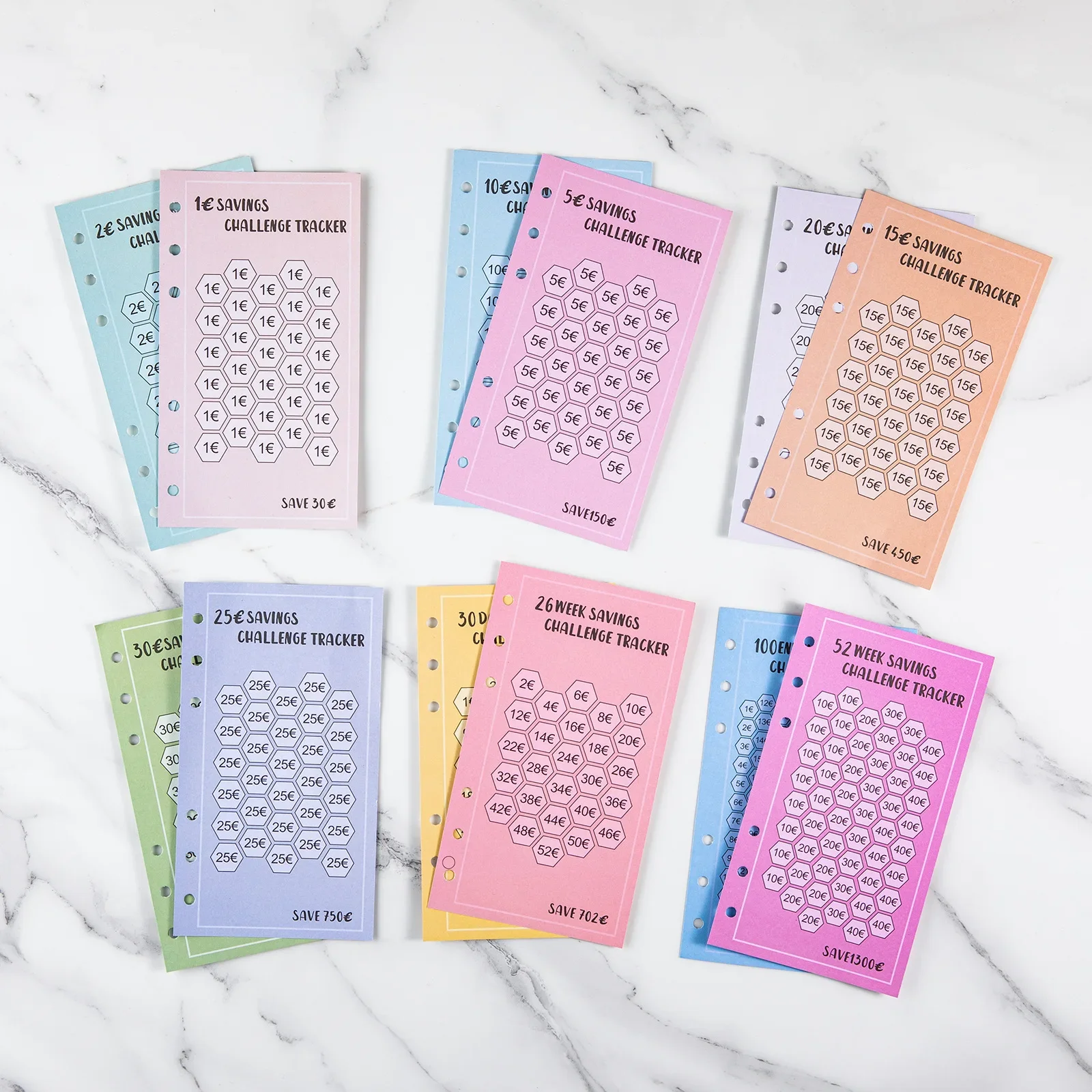 A6 Euros USD Cash Envelopes Budget Planner Easy To Save 100 Envelopes Eave Money, 52 Weeks Save Challenge, 30 Days Save 3