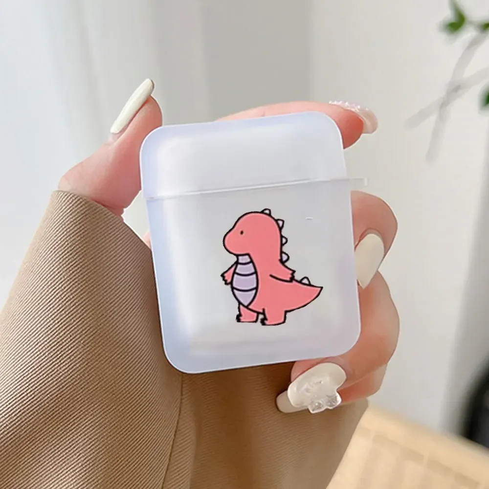 Charming Dinosaur Couple TPU Case - Adorable Earbud Accessory Skin
