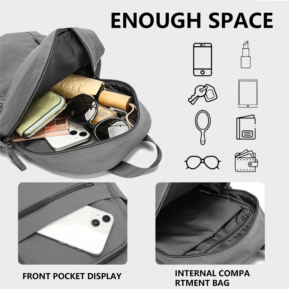 French Fresh Mommy Normcore Travel Backpack New Niche High-End Lightweight Commuter Fashion Burden-Reducing Backpack