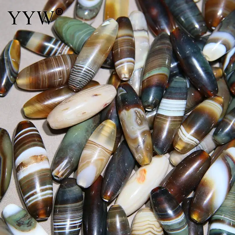 2pcs Natural Tibetan Agates Dzi Beads Mixed Length About 12.4-16.2mm Hight About 22.4-47.7mm Necklace Pendant Diy Accessories