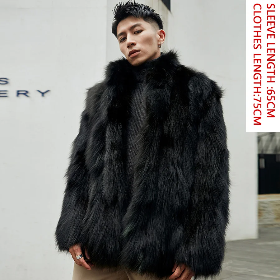 

Plus High Outwear quality Warm Winter Quality Bomber Customize Jacket Fur Men High Real Fox Size Coat Fashion