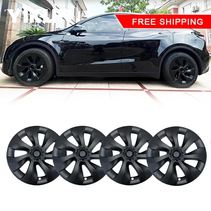 

For Tesla Model Y 2021 2022 2023 4PCS Hub Cap Performance Replacement Wheel Cap 19 Inch Automobile Hubcap Full Cover Accessories
