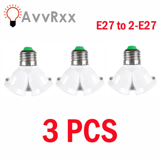 3PCS 2 In 1 E27 Socket Base 85-265V Extender Splitter Converter Plug  Halogen Light Lamp Bulb Holder Copper Contact Adapter Tool - AliExpress