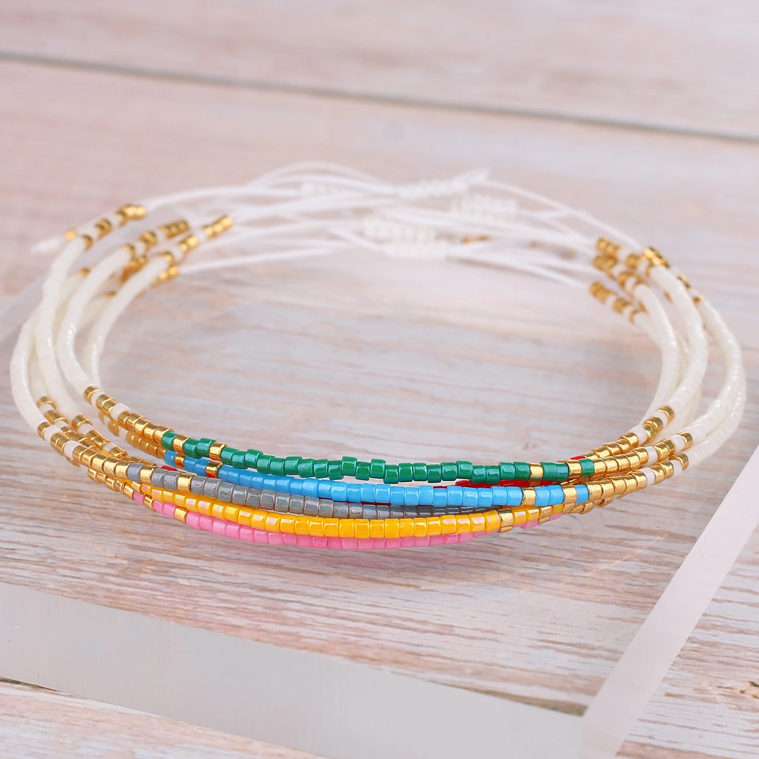 Colorful Seed Bead Friendship Bracelets Summer Strand String Anklet Women  Girl