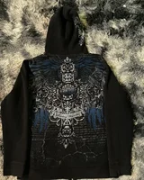 Woman Hoodie Y2K Cyber Grunge Emo Zip Up Sweatshirts Vintage Graphics Print Kpop Aesthetic Gothic Clothes Clothes for Women 2