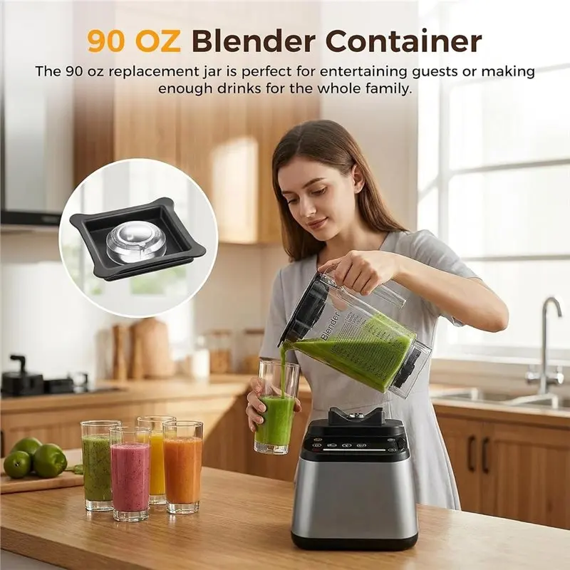 Blendtec 블렌더용 AT28-90Oz 교체용 용기, 클래식/디자이너/프로페셔널 시리즈용 Wildside+ 컨테이너 피처용