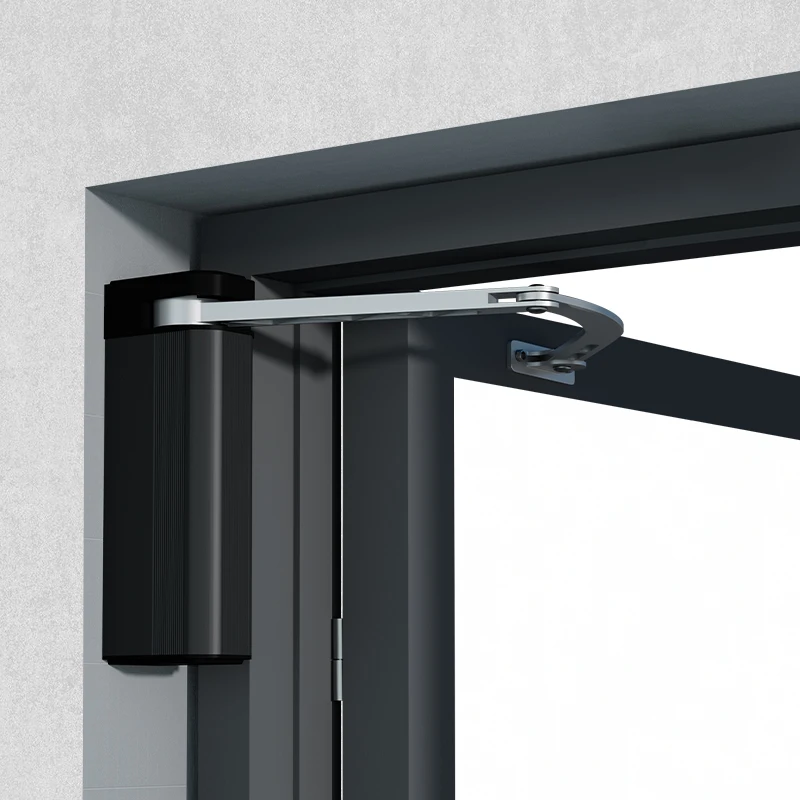 Crank arm electric door closer 90 degrees flat opposite door motor outdoor waterproof in the courtyard of the community