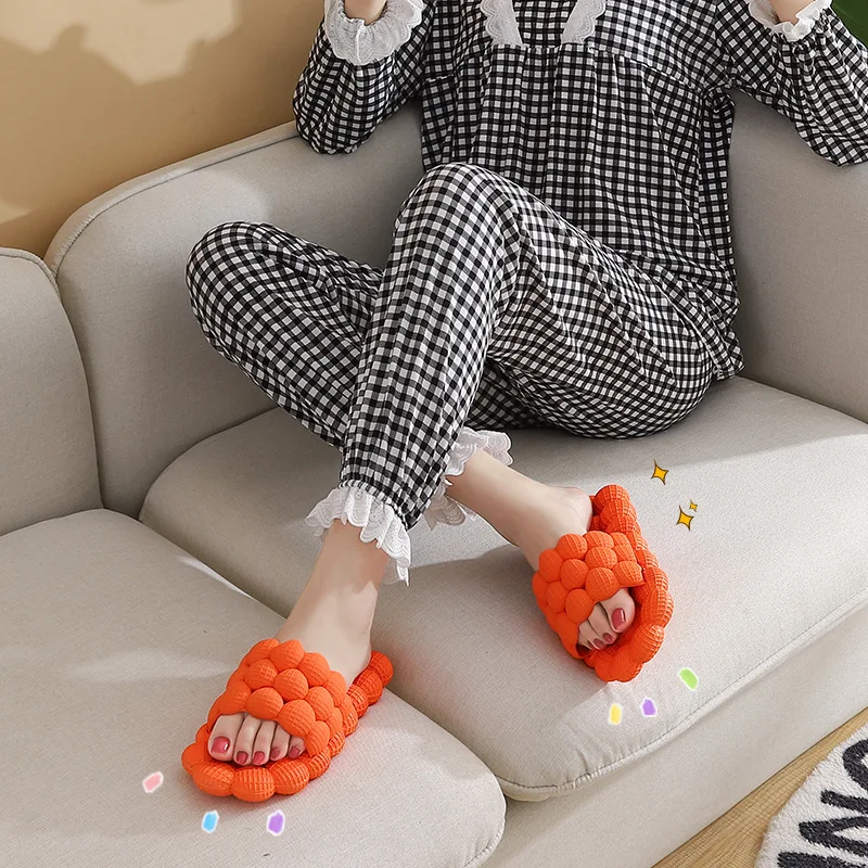 Lychee slippers massage outside the home wear soft bottom indoor and outdoor bathroom non-slip thick bottom summer lovers cool s 2