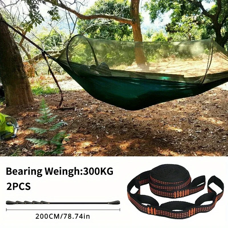 2pcs Hammock Straps Special Reinforced Polyester Straps 5 Ring High Load-Bearing Barbed Hammock Straps For Outdoor Camping