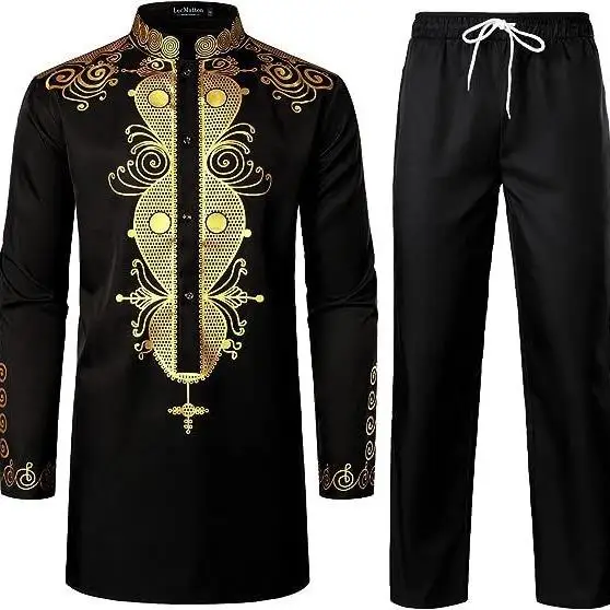 Men's Casual Suit Top And Pants Set Traditional Chinese Style Ethnic Clothing Summer Collection Unbranded TJ8019