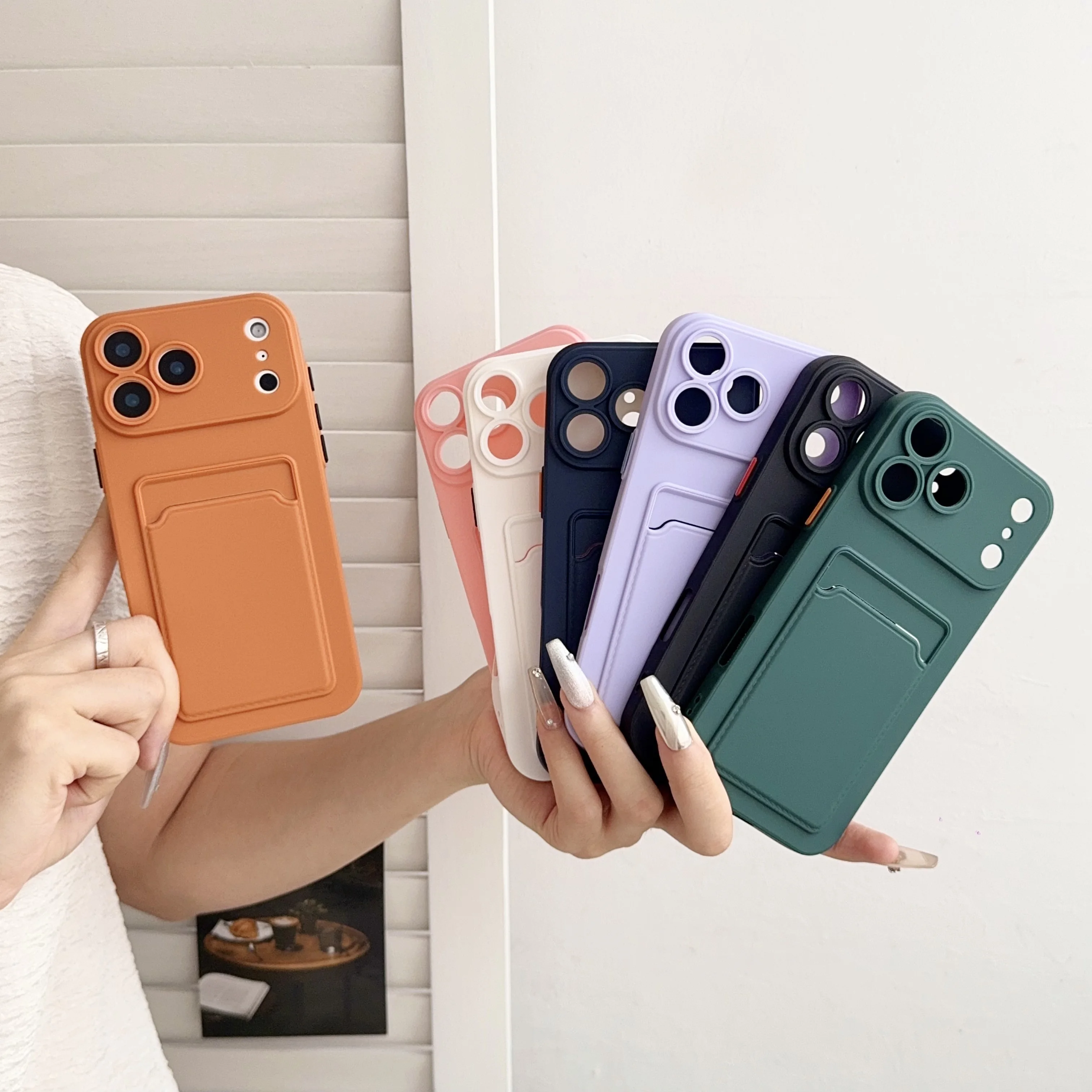 Luxury Soft Silicone Wallet Card Holder Phone Case with Slot Bag