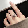 Retro Little Butterfly Ring For Women Silver Color Punk Gothic Adjustable Open Ring Cute Jewelry Accessories love Gift For Girl 5