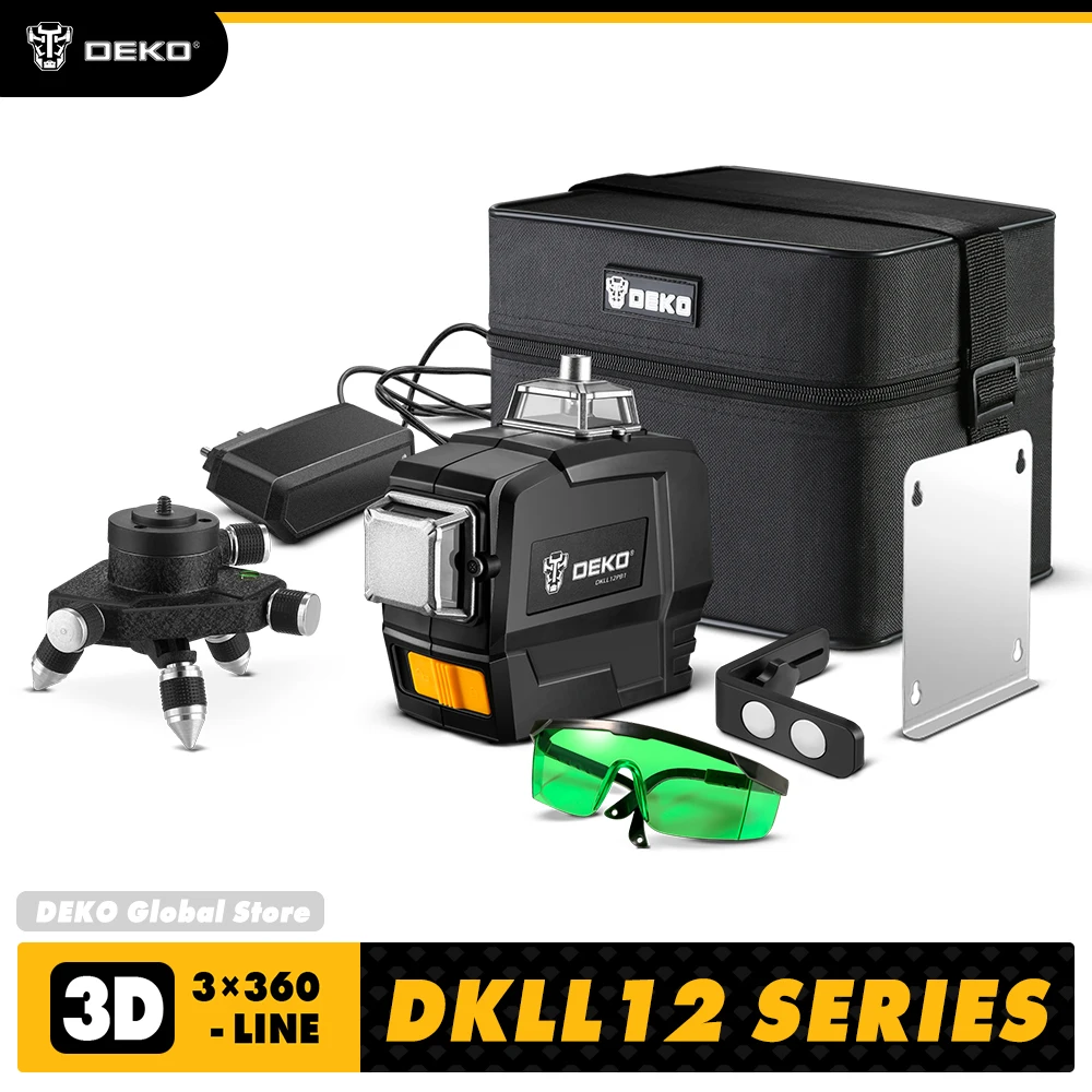 

DKLL12PB SERIES 3,7 V 3X360 зеленый линейный лазерный уровень строительные инструменты Инструменты для измерения и анализа DEKO