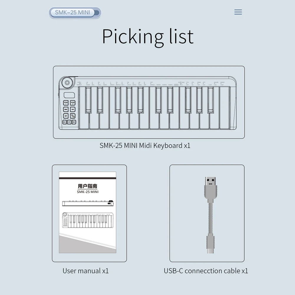 YOUZI 미니 휴대용 충전식 USB MIDI 키보드, 스마트 코드, 체중계 모드, 스튜디오 녹음용 아르페지에이터, 25 키