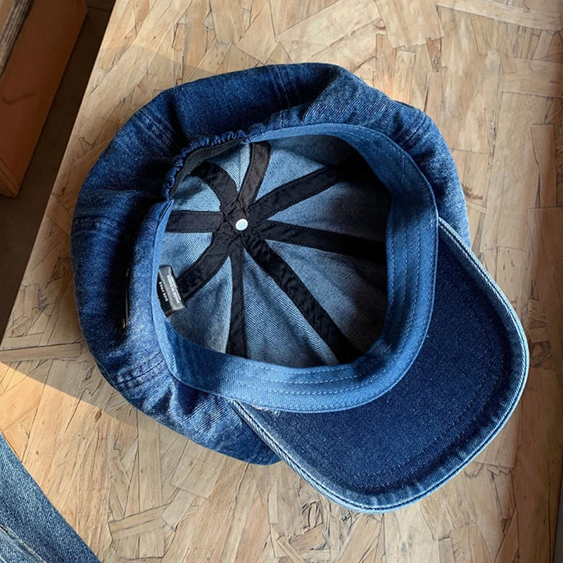 Women Beret Cotton Denim Hat