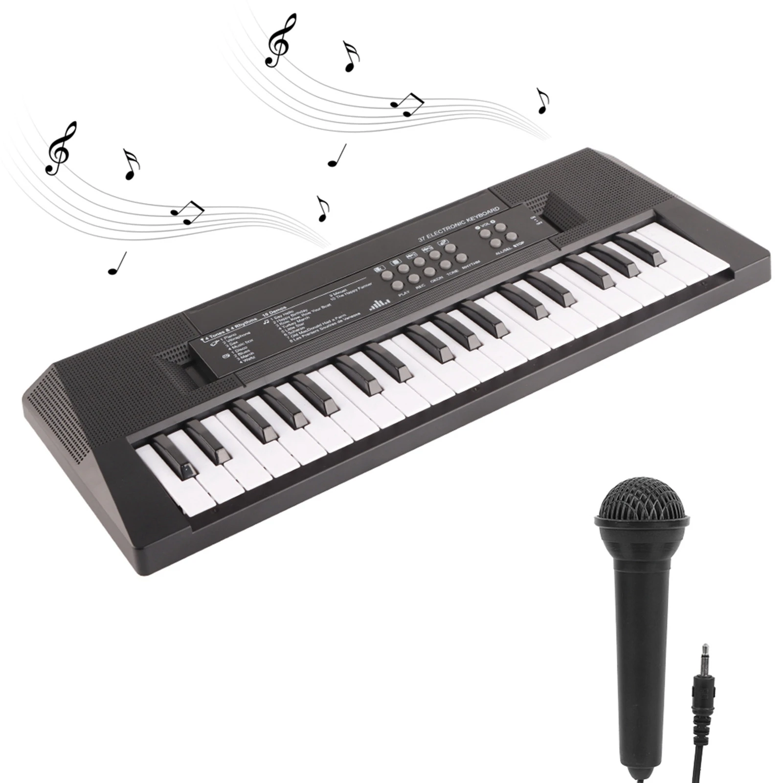 ZK30 Electric Keyboard 37 Key Piano Children's Musical Instrument Toy Microphone Recording Function