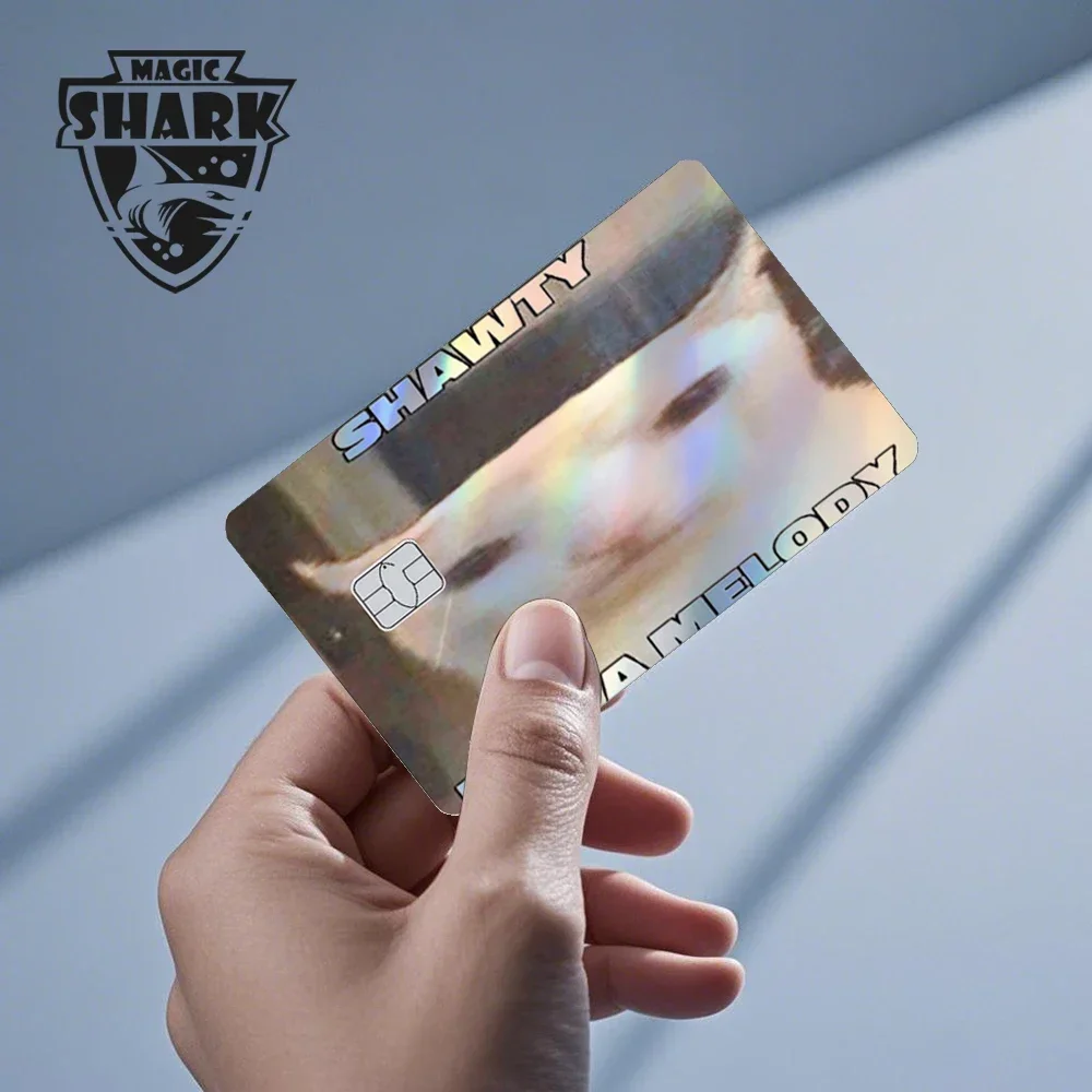 2025 New Cute Holographic Mouse Cat No Fade Laser Reflective Front Skin Cover Skin Sticker for Credit Card Debit Bank Card