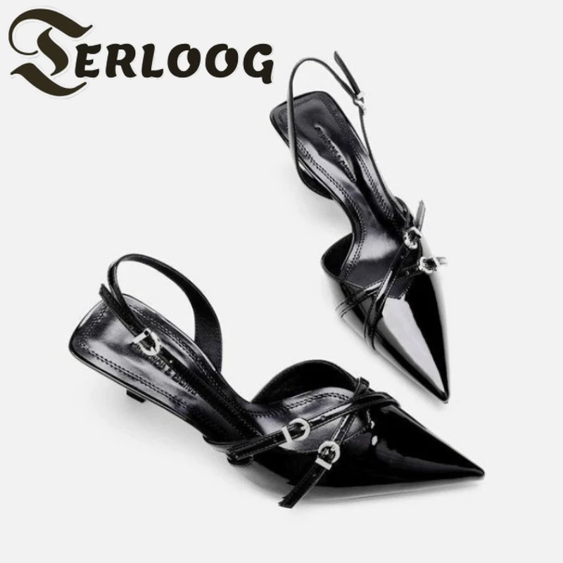 Sexy Pointed Toe High Heels Women Sandals Summer Slingback Party Slippers Woman Dress Brand Buckle Pumps Mujer women slingback sandals women high heels shoes women dress shoes