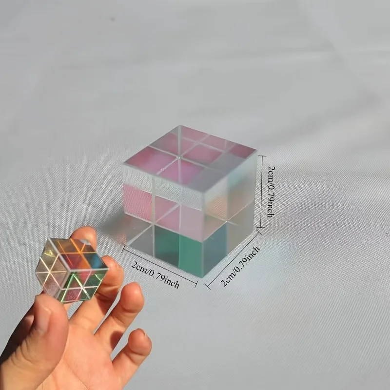Optical glass X-Cube two-color cube RGB combination beam splitter prism educational gift classroom physics educational toy physics experimental equipment