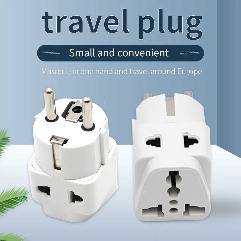 Copper Core European Standard 4.8mm Round Foot Travel Adapter Multi-functional US France UK Lightweight Convenient 1in2 Plug plug adapter power plug adapter eu plug adapter plug converter eu socket converter