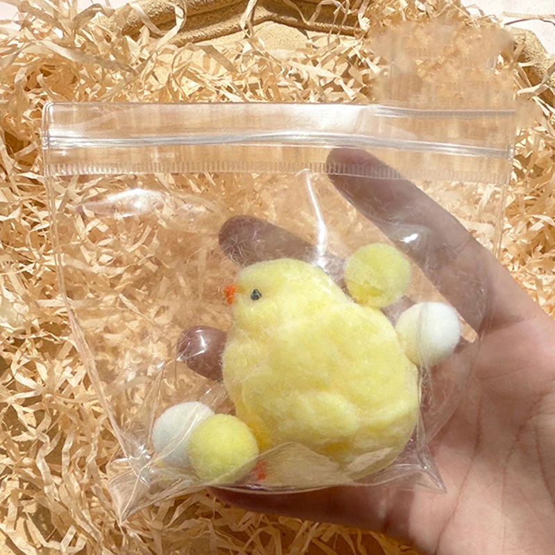 Squishy Chicken Kawaii Handmade Silicone Soft Flocked Yellow Chicken Seal Soft Chicken Kids Birthday Gift Toy Cute Squishy Chick 5