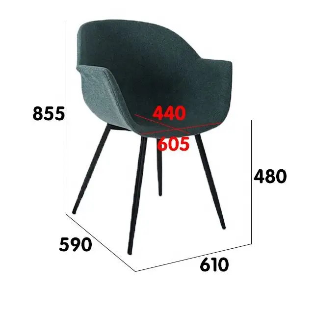 Modern Nordic Fabric Comfortable Coffee Accent Living Room Leisure Arm Chair
