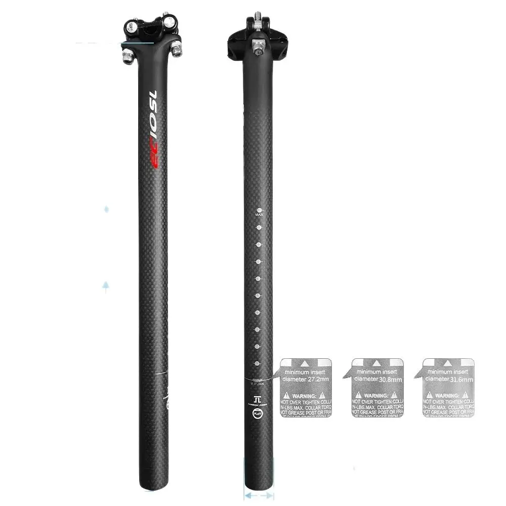 3K Full Carbon Fiber Seatpost Adjustable Bicycle Parts Saddle Seatpost 350-400mm Carbon Seatpost Reggisella Carbonio For MTB BMX