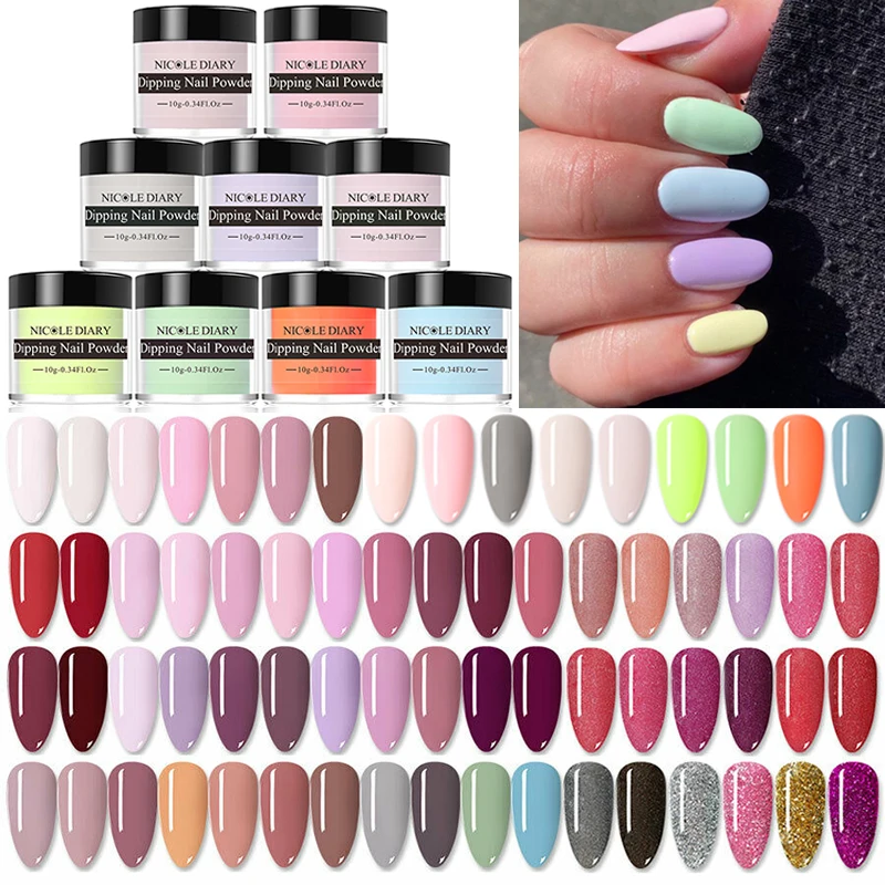 Nail Powder Nail Glitter Nail Pigment Nail Decoration Nail Decorations Nail Powder Set NICOLE DIARY Color Dipping Nail Powder