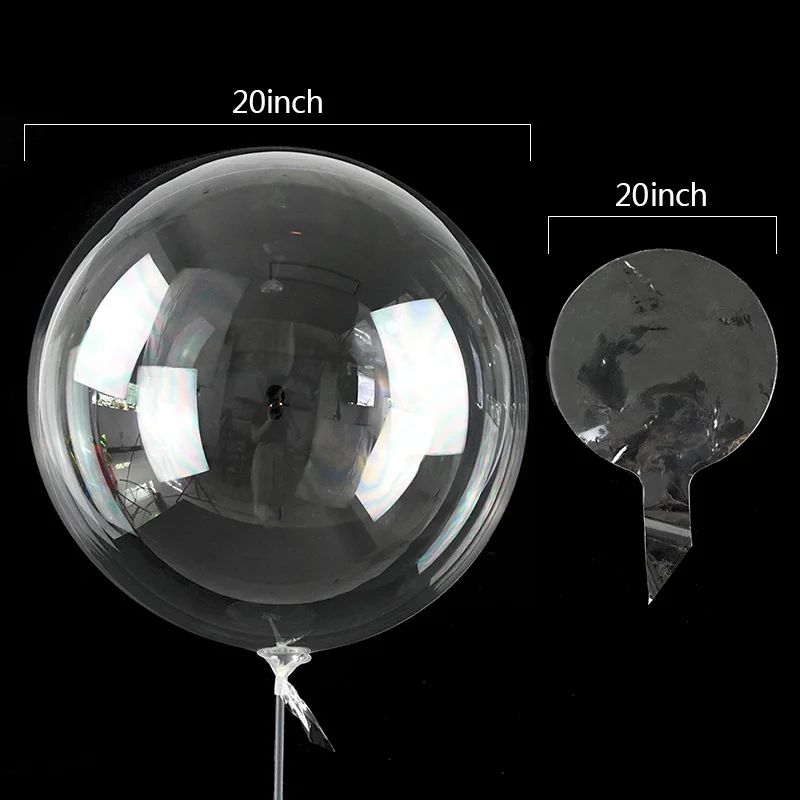 5pcs 18/20/24/36inch Luminous Transparent Bobo Bubble Ballons Christmas Wedding Birthday Party Decorations Clear Helium Balloons