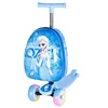 Disney Cartoon Scooter Lazy trolley luggage Can Ride Cute Drag Bags and Cabin Suitcase Travel bags for children Kids Luggage