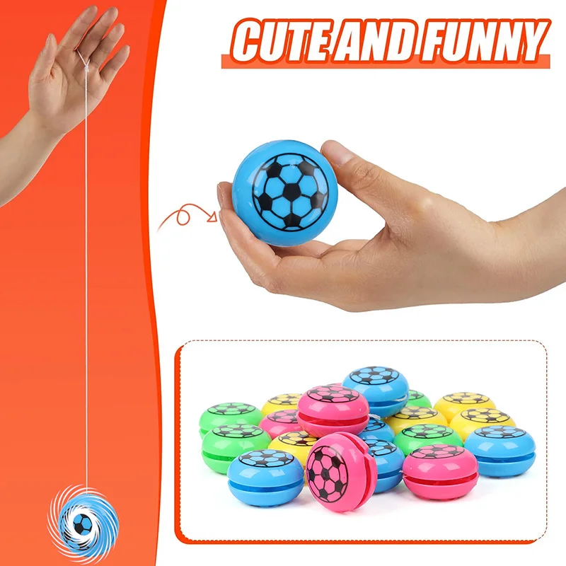 12/20Pcs Mini Football Yoyo Balls Kids Sports Soccer Birthday Party Favors Goodie Bag Pinata Filler Toys Boy Girl School Gift