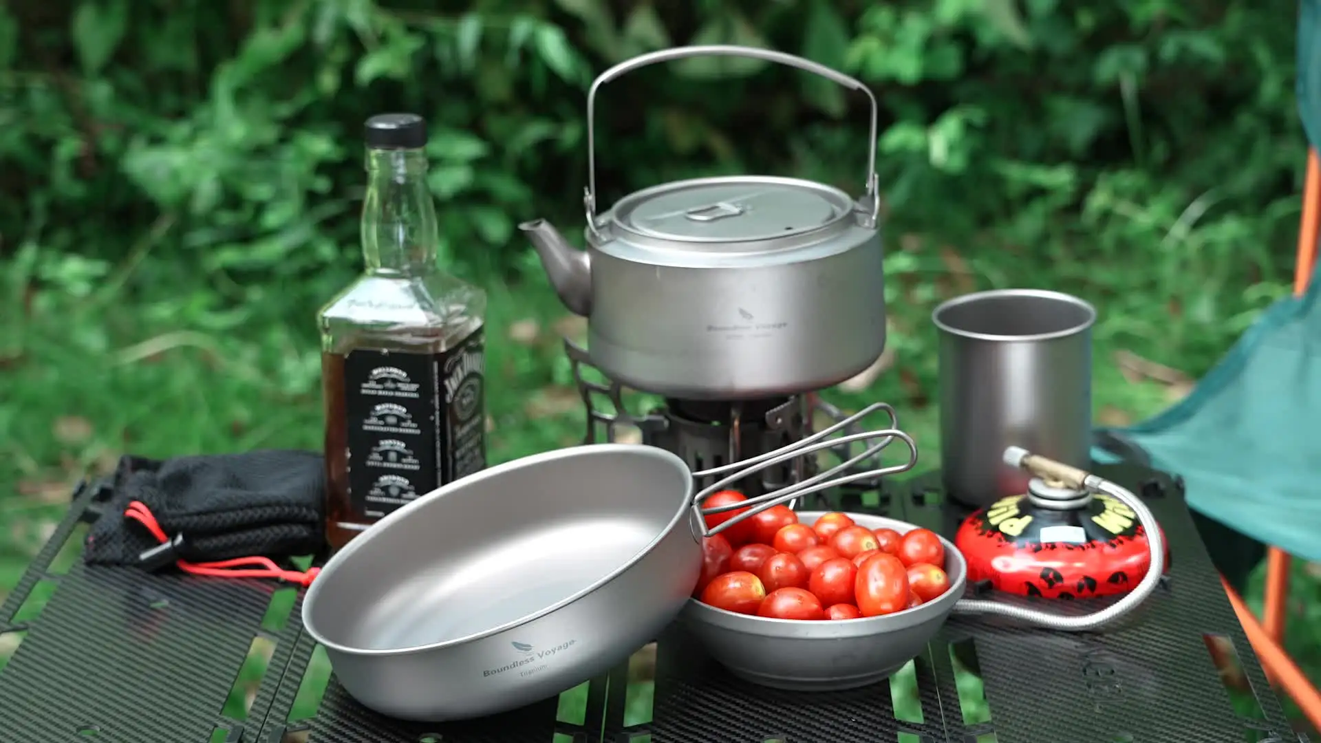 Boundless Voyage Titanium Frying Pan Plate Dish with Folding
