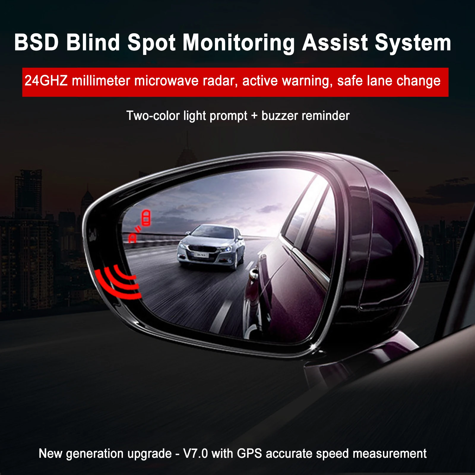 

Universal 24Ghz Millimeter Wave Radar BSD Blind Spot Detection System LCA Lane Change Assistance Parking Reversing Warning