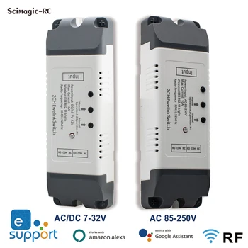 Ewelink 스마트 스위치 433 RF 컨트롤러 앱 원격 제어 릴레이 모듈, 와이파이 10A, 알렉사 구글 홈 오토메이션, 7-32V, 85-250V, 220V