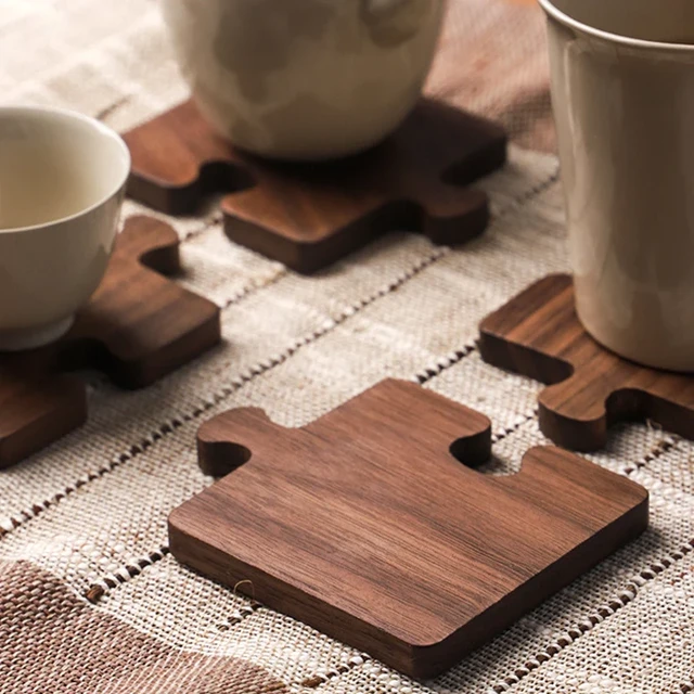Wooden Coaster Tea Coffee Drink Coaster Cup Mat  Wood Coffee Coaster  Placemats - 6pcs Wood Coaster - Aliexpress