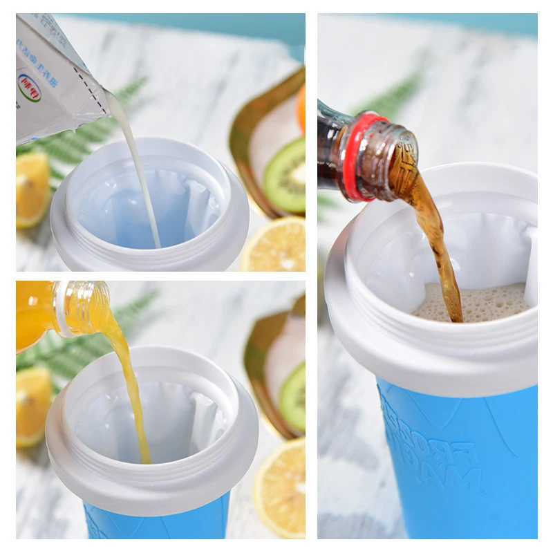 Smoothie Cup Quick-Frozen Slushy Maker Cup Large Capacity Slushy Cup For Homemade Smoothies Juice Ice Cream Summer Squeeze Beker Kitchen Tool