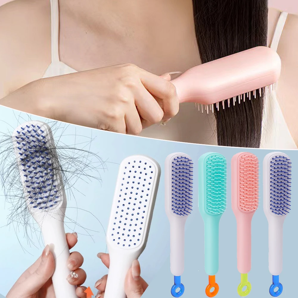 

Portable Telescopic Comb Scalp Massage Brush Self-Cleaning Anti-Static Hair Comb Easy Cleaning Hair Brush Hairdressing Tool