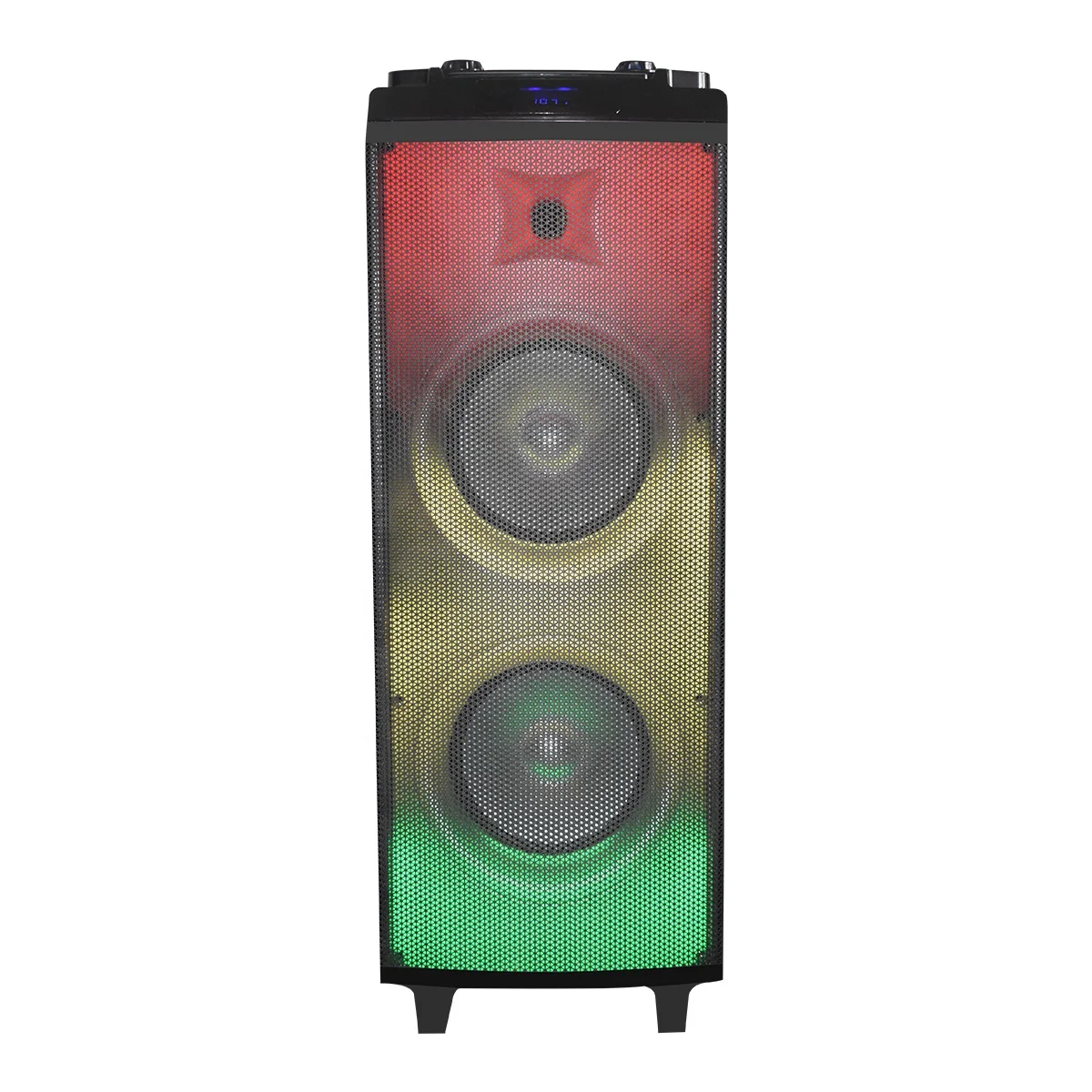 

2021 Hot Sale Private Wireless PA DJ Karaoke Rechargeable PRO BT Portable with Fire Effect Light Speaker