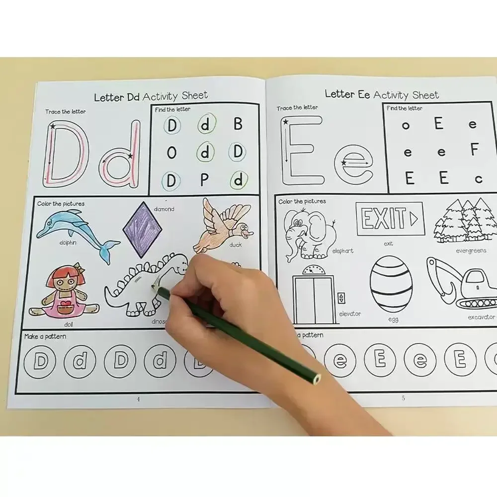 Letters A-Z Letter Tracing Practice Workbook Preschool English Learning Kindergarten Alphabet Writing Coloring Book Montessori 3