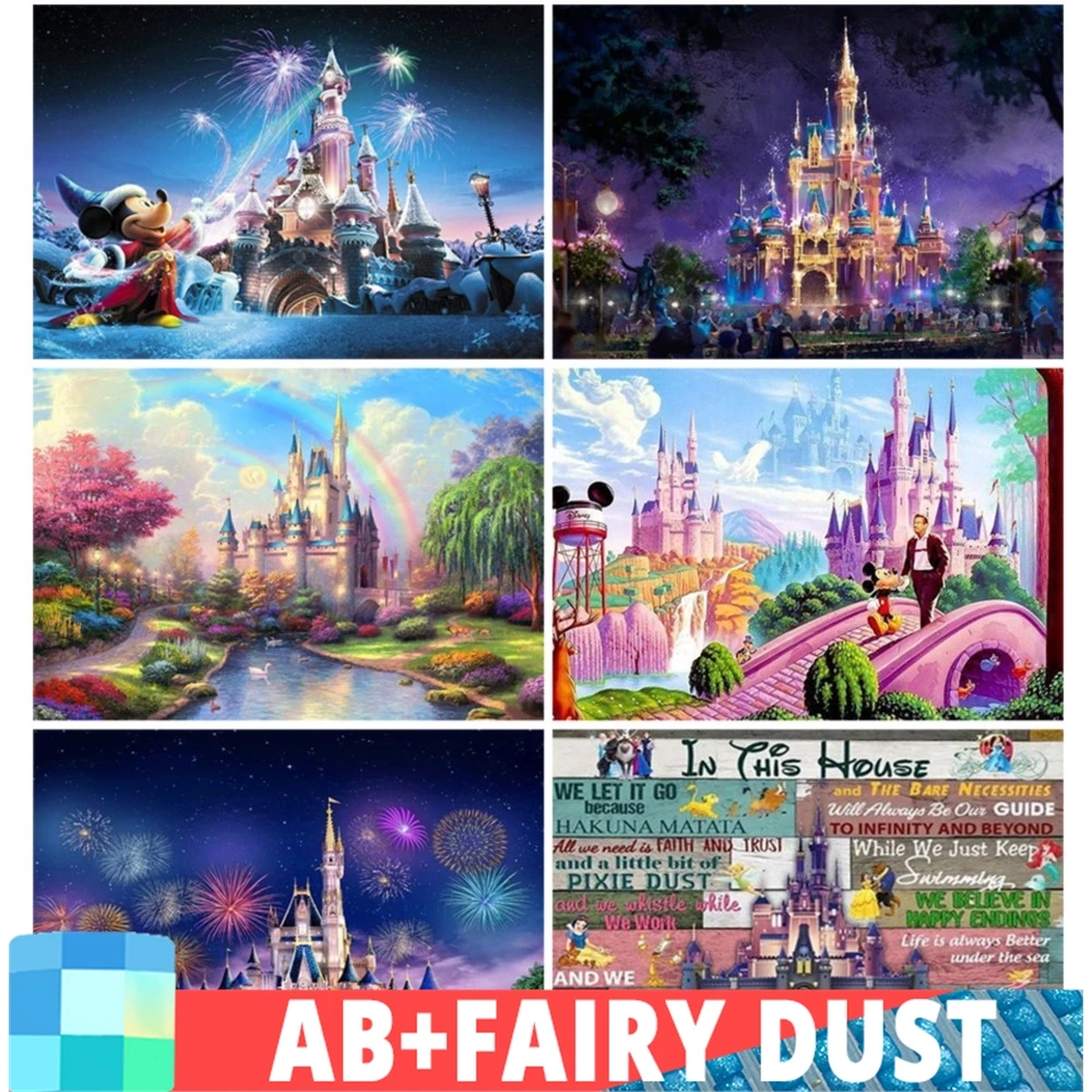 Набор для алмазной вышивки AB Fairy Dust 5D с изображением замка Диснея