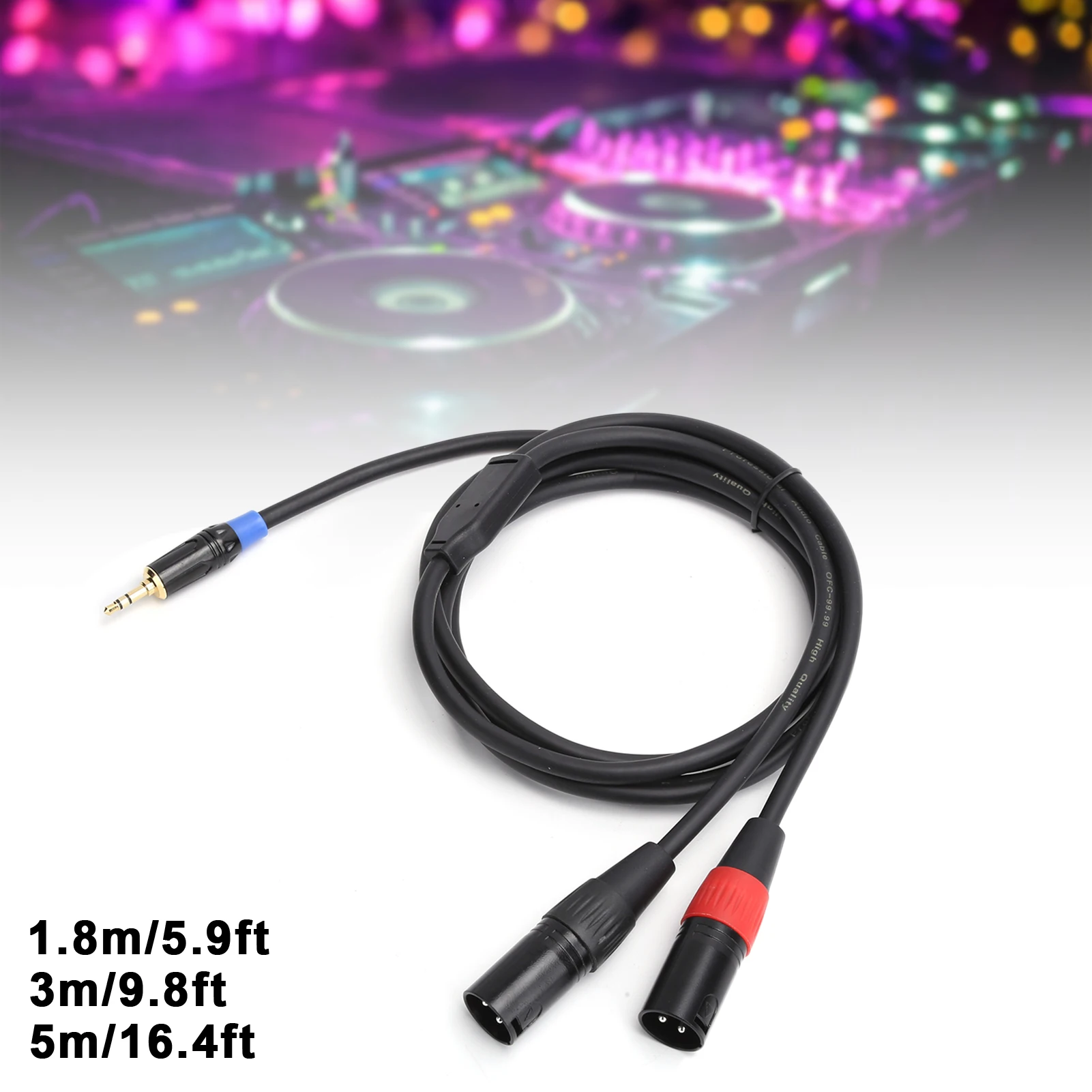 3.5mm Male to 2 XLR Male Cable Audio Line Cable Supply for Mixer Power Amplifier Audio Accessory Sound Equipment XLR Audio Cable