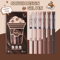 Elegant Afternoon Tea Gel Ink Pen Set - 6 - Piece Black Ink, 0.5mm, Quick - Dry Writing (Black)