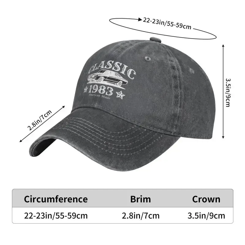 Custom Cotton Classic Car Year 1983 Baseball Cap Sports Men Women's Adjustable Dad Hat Summer 5